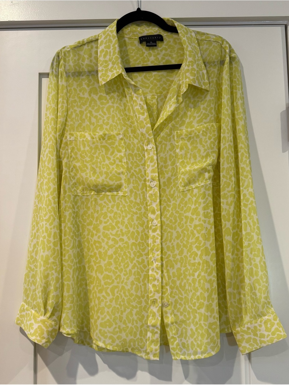 Sanctuary Yellow Leopard-Print Button-Down Shirt